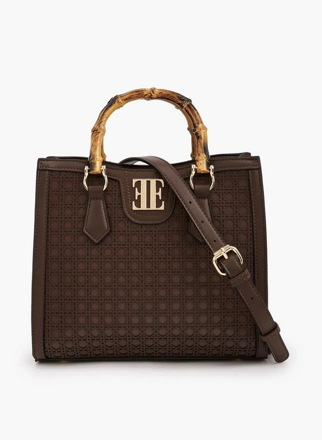 ELLE Perforated Tote Bag With Double Handle