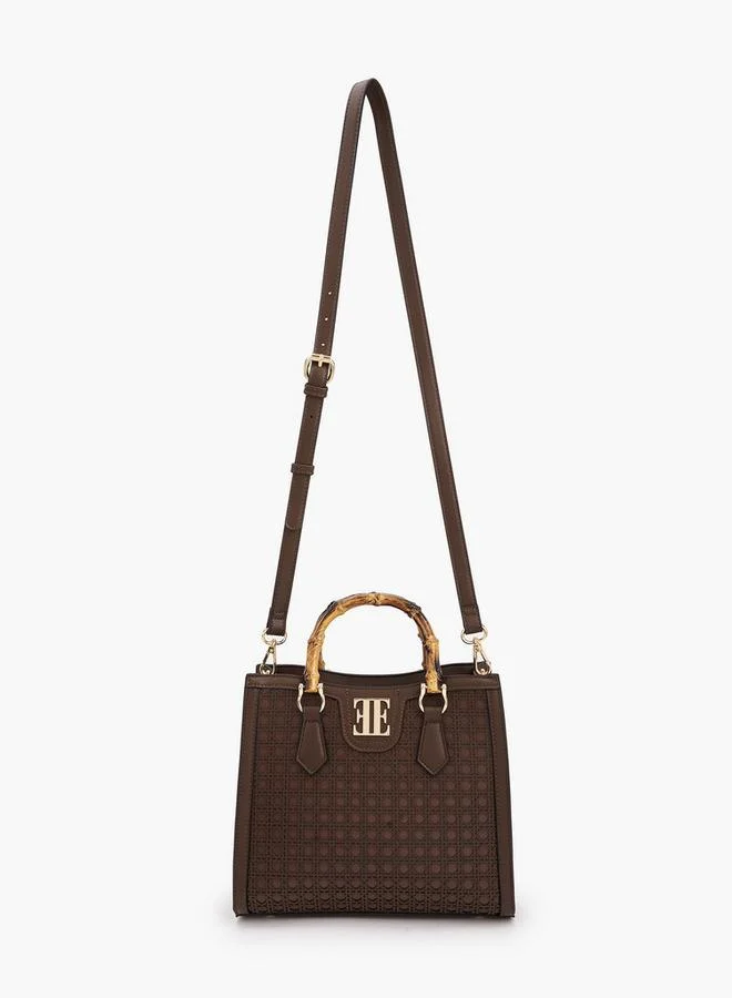 ELLE Perforated Tote Bag With Double Handle