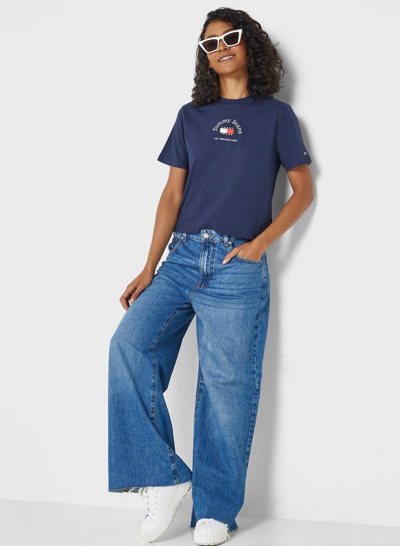 TOMMY JEANS Embroidered Logo Crop T-Shirt  - Image 4