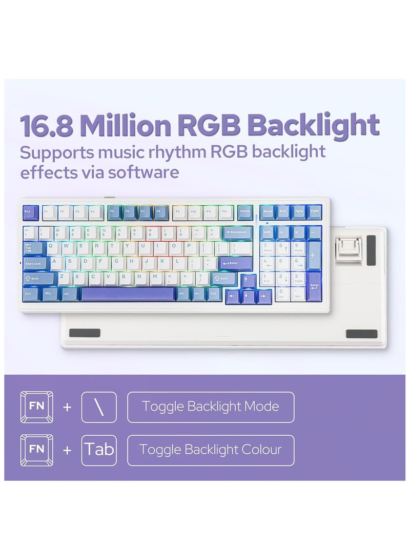 AULA F99 Wireless Mechanical Keyboard, Tri-Mode BT5.0/2.4GHz/USB-C Hot Swappable Custom Keyboard, Pre-lubed Reaper Switch, Gasket Structure, RGB Backlit Gaming Keyboard for PC/Tablet/PS/Xbox - Image 3