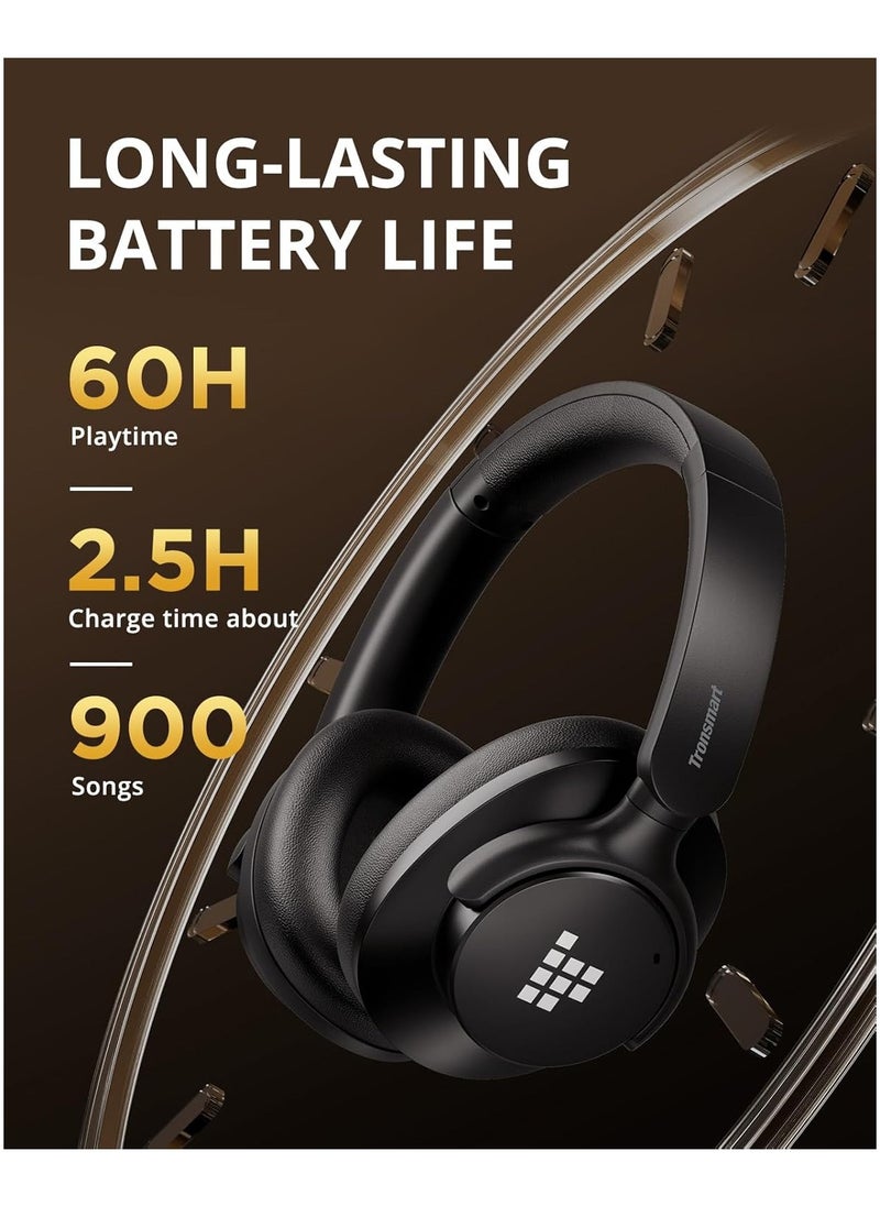 Tronsmart Tronsmart Q20S hybrid active Noise Cancelling Headphones, Wireless Over Ear Bluetooth Headphones with Mic, Hi-Res Audio, 60H Playtime, Deep Bass Custom EQ via App, Comfort Fit, for Travel Home Office Black  - Image 2