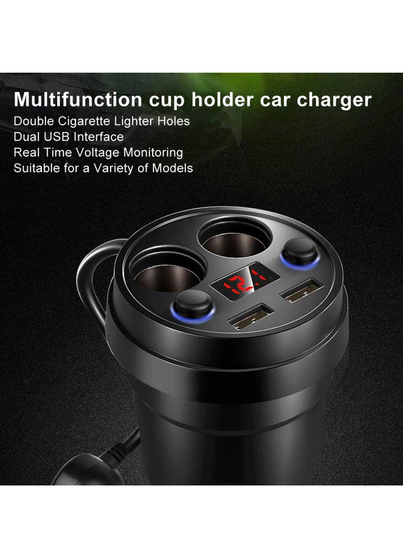 erorex - 2 Sockets Car Cigarette Lighter Splitter 12v and 24v 120w Car Power Adapter Inverter 3.1a Dual Usb Port Car Charger Quick Charging Compatible With Phone Androids Gps Dash Cam - Image 1