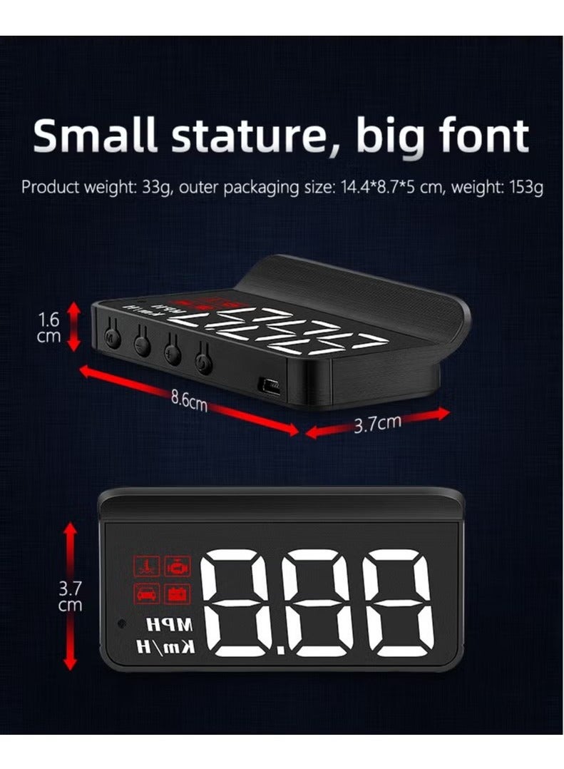 Generic Advanced M3 Car Head-Up Display with Multi-function OBD2 Interface, Real-Time Speed, RPM, Voltage, and Fatigue Driving Alerts  - Image 4