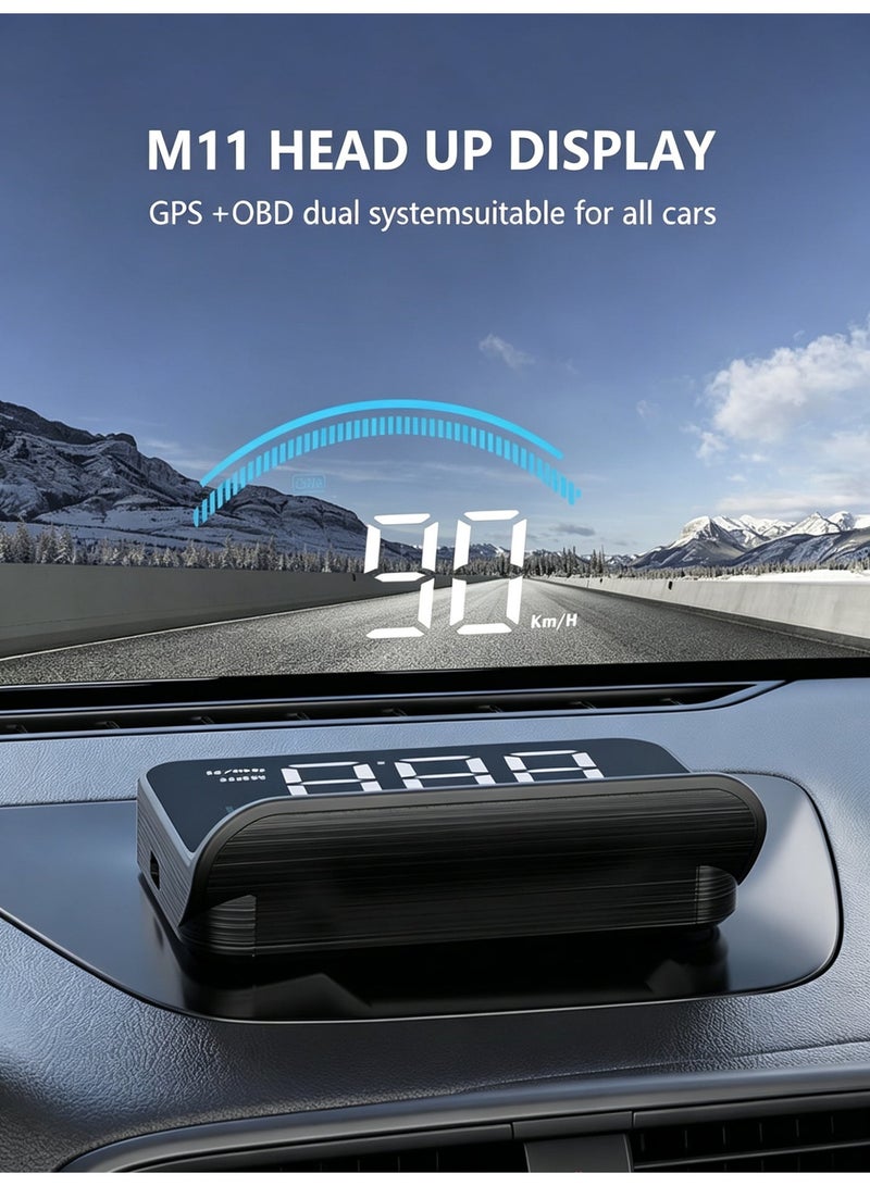 Car HUD Display, Windshield Projection Heads Up Display, OBD2 Smart Gauge High Definition Speedometer Car Diagnostic Tool, Digital Speedometer with Speed/RPM/Voltage/Temperature Alarm Displayer - Image 3