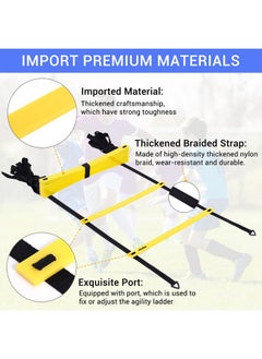 Ohuhu Agility Ladder 6M Ohuhu Rung Agility Ladder With Black Carry Case Ideal For Speed Training Football Game Training Workout Men  - Image 2