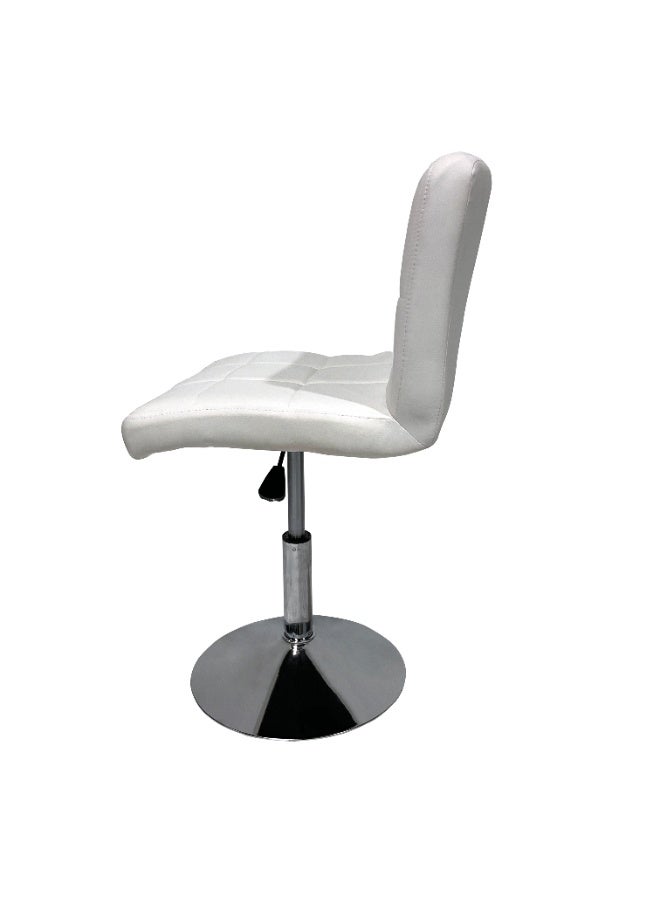 ميبل لديكور المنزل Maple Home Modern PU Leather Up&Down  Swivel Bar Stools Counter Height Chairs Kitchen Home Office Chrome Base Durable Stylish (White)  - Image 4
