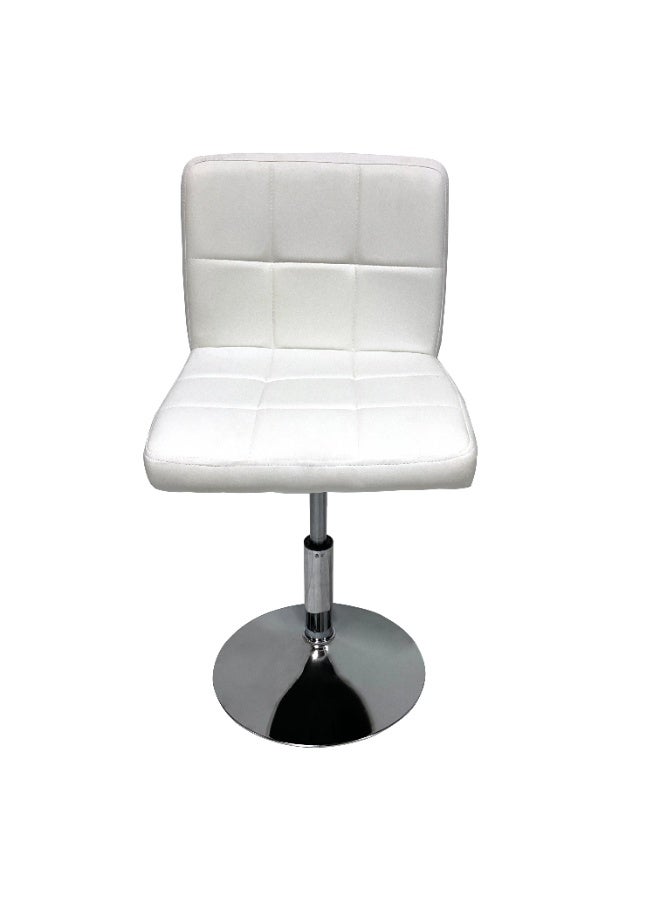 ميبل لديكور المنزل Maple Home Modern PU Leather Up&Down  Swivel Bar Stools Counter Height Chairs Kitchen Home Office Chrome Base Durable Stylish (White)  - Image 3