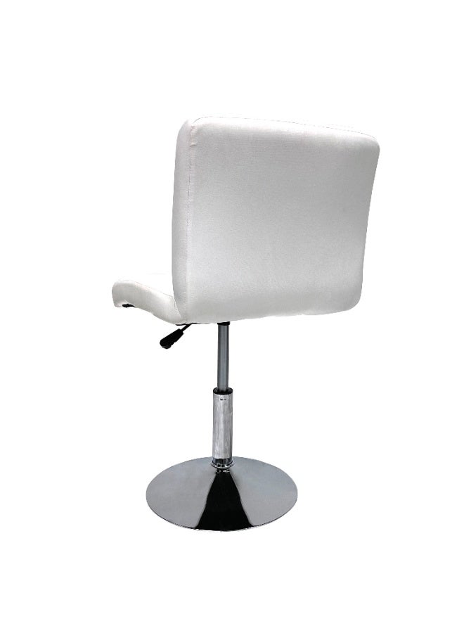 ميبل لديكور المنزل Maple Home Modern PU Leather Up&Down  Swivel Bar Stools Counter Height Chairs Kitchen Home Office Chrome Base Durable Stylish (White)  - Image 5