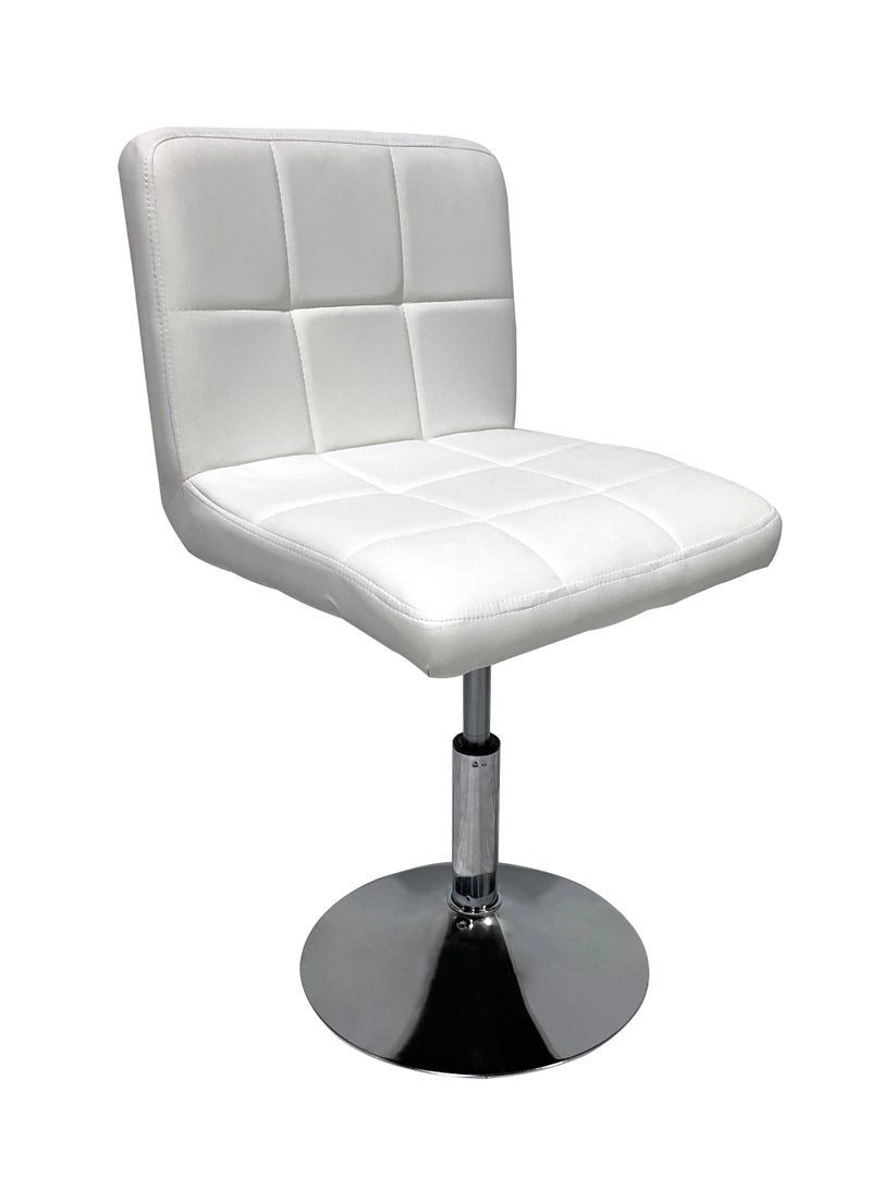ميبل لديكور المنزل Maple Home Modern PU Leather Up&Down  Swivel Bar Stools Counter Height Chairs Kitchen Home Office Chrome Base Durable Stylish (White)  - Image 2