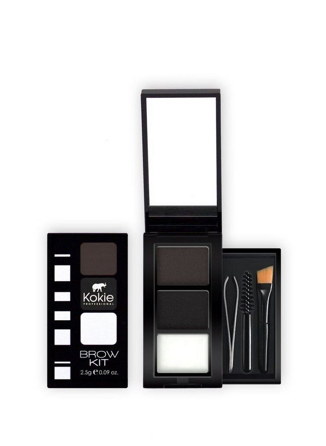 Kokie Cosmetics Brow Kit Black 0.09 Ounce 