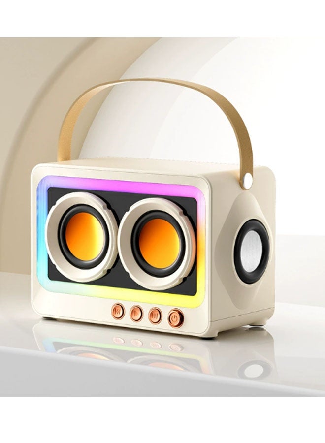 نيوترل مكبر صوت بلوتوث محمول C40 للاستخدام في الهواء الطلق مزود بفتحة لبطاقة الذاكرة ومضخم صوت وإضاءة RGB نابضة بالحياة وتشغيل الموسيقى واستقبال المكالمات. مثالي للألعاب ومشاهدة الأفلام وحفلات أعياد الميلاد وتناول الطعام في الهواء الطلق والمزيد. (أبيض) - Image 2