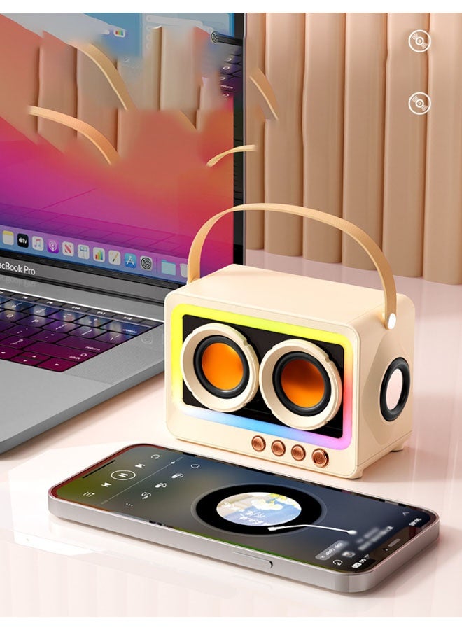 نيوترل مكبر صوت بلوتوث محمول C40 للاستخدام في الهواء الطلق مزود بفتحة لبطاقة الذاكرة ومضخم صوت وإضاءة RGB نابضة بالحياة وتشغيل الموسيقى واستقبال المكالمات. مثالي للألعاب ومشاهدة الأفلام وحفلات أعياد الميلاد وتناول الطعام في الهواء الطلق والمزيد. (أبيض) - Image 5