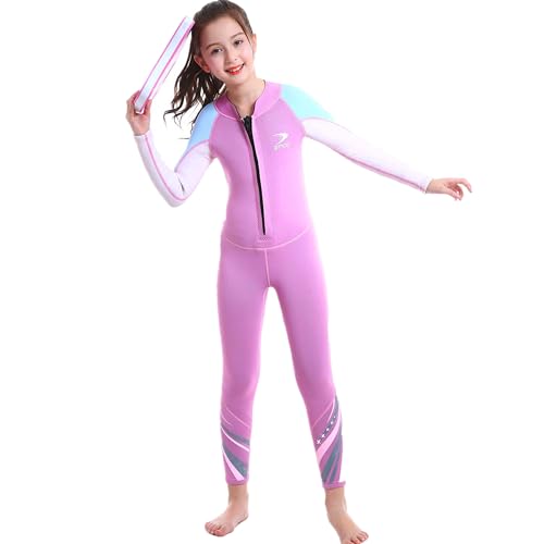 ZCCO Kids Wetsuit,2.5mm Neoprene Diving Suit for Teens,Full Body Swimsuit for Boys and Girls,Long Sleeve One Piece Wet Suit Perfect for Swimming, Surfing, and Water Sports (Pink, M) - Image 2