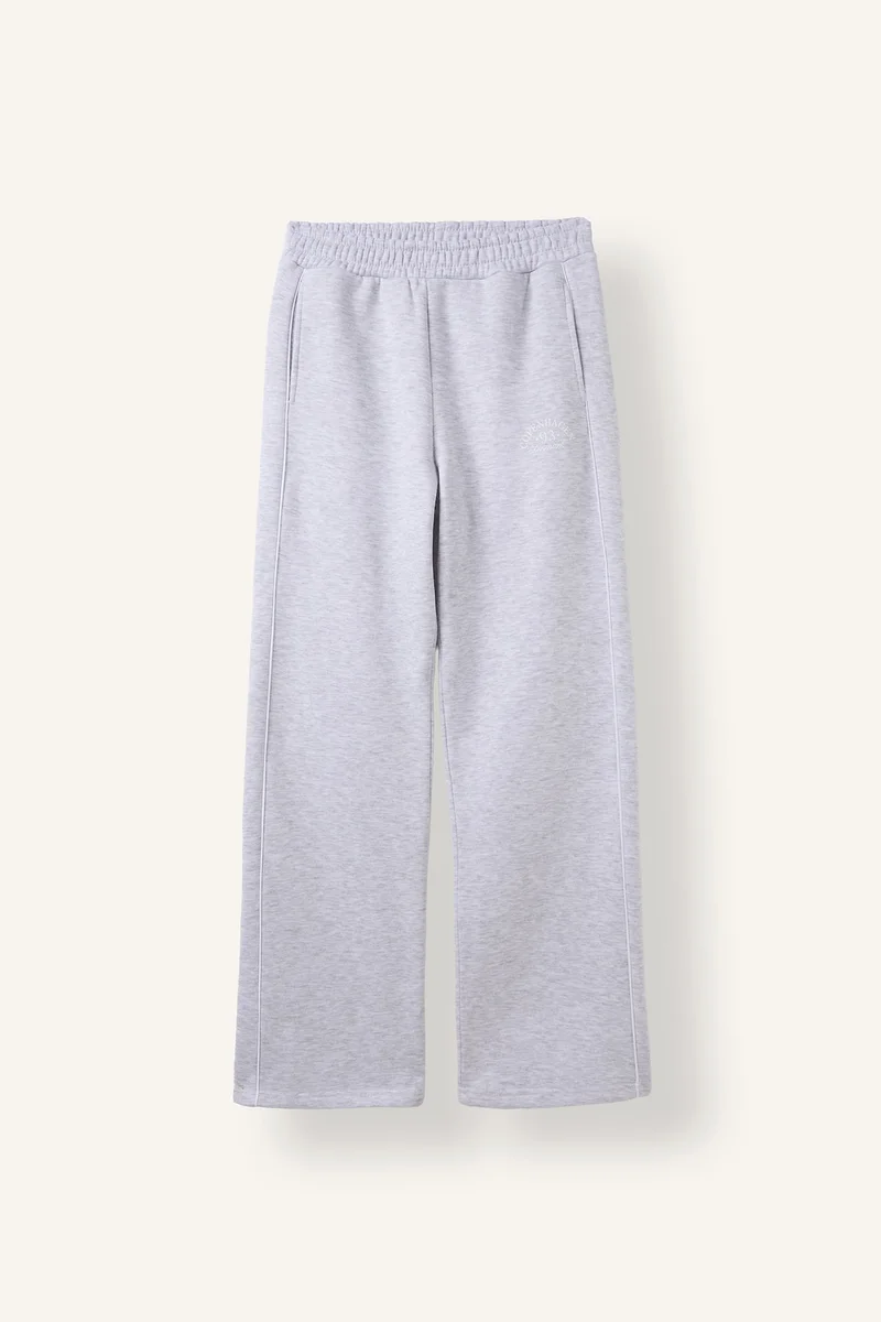 Elastic Waist Straight Fit Thick Fabric Sweatpants