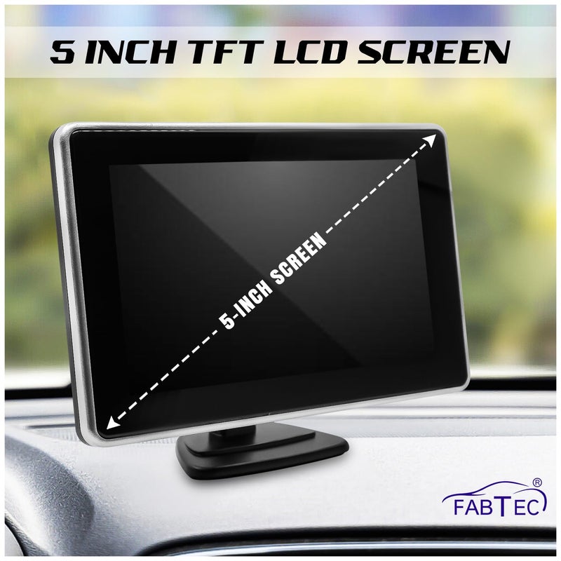 FABTEC شاشة عرض TFT LCD بحجم 5 إنش مع كاميرا ركن LED 8 في الخلف ، مجموعة متكاملة - Image 2