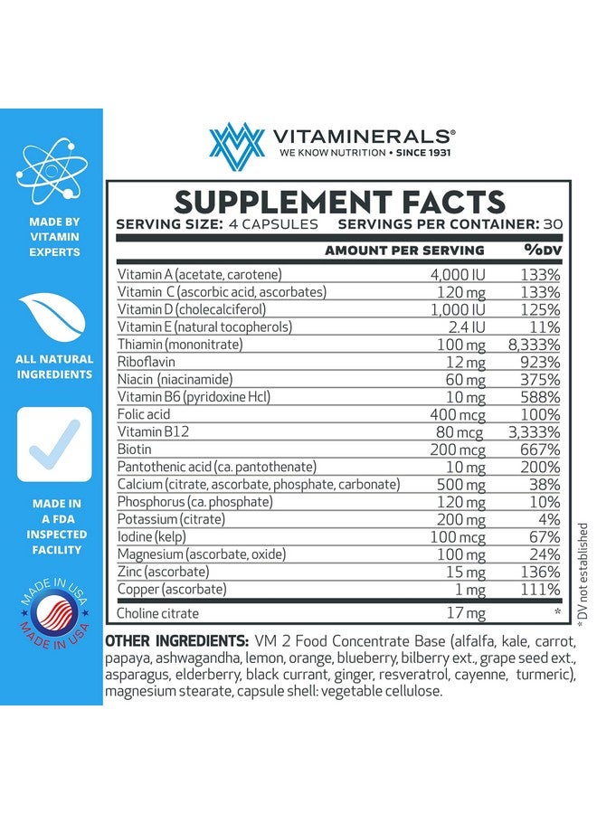 Vitaminerals 2Bg+™ B Complex Immune Support High Potency B Complex And Multivitamin (120) - Image 3