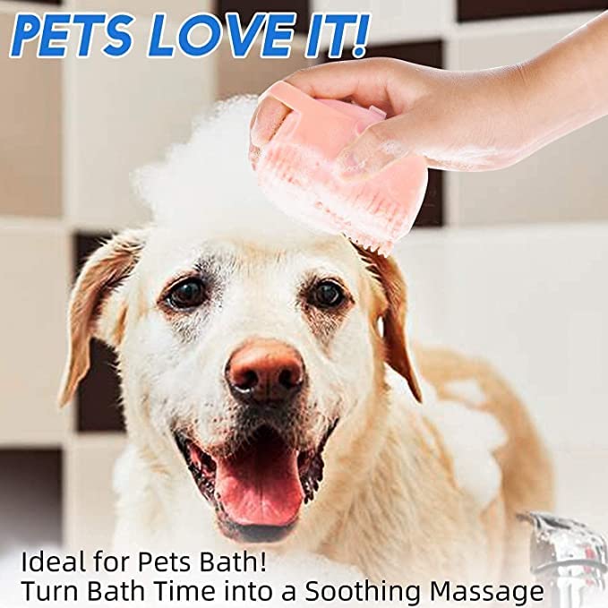BREEPREE Dog Shampoo Dispenser Grooming Brush, Massage Grooming Brush with Bristles, Pet Bath Silicon Brush, Smooth and Soft Bath Brush for Dogs and Cats, Wow Shower Brush for Pets. - Image 4