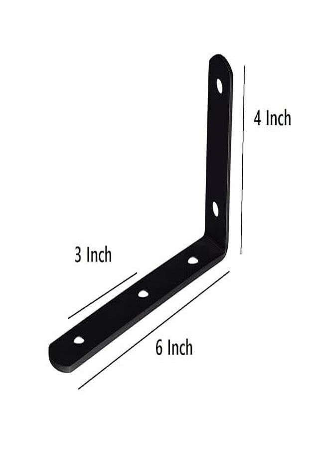 Homestead Decor Wall Bracket for Shelves and Home Decor, Metal L Angle Bracket With Matching Screws - Pack of 4 (6'' x 4'') - Image 2