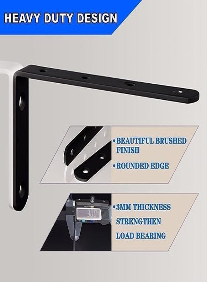 Homestead Decor Wall Bracket for Shelves and Home Decor, Metal L Angle Bracket With Matching Screws - Pack of 4 (6'' x 4'') - Image 3