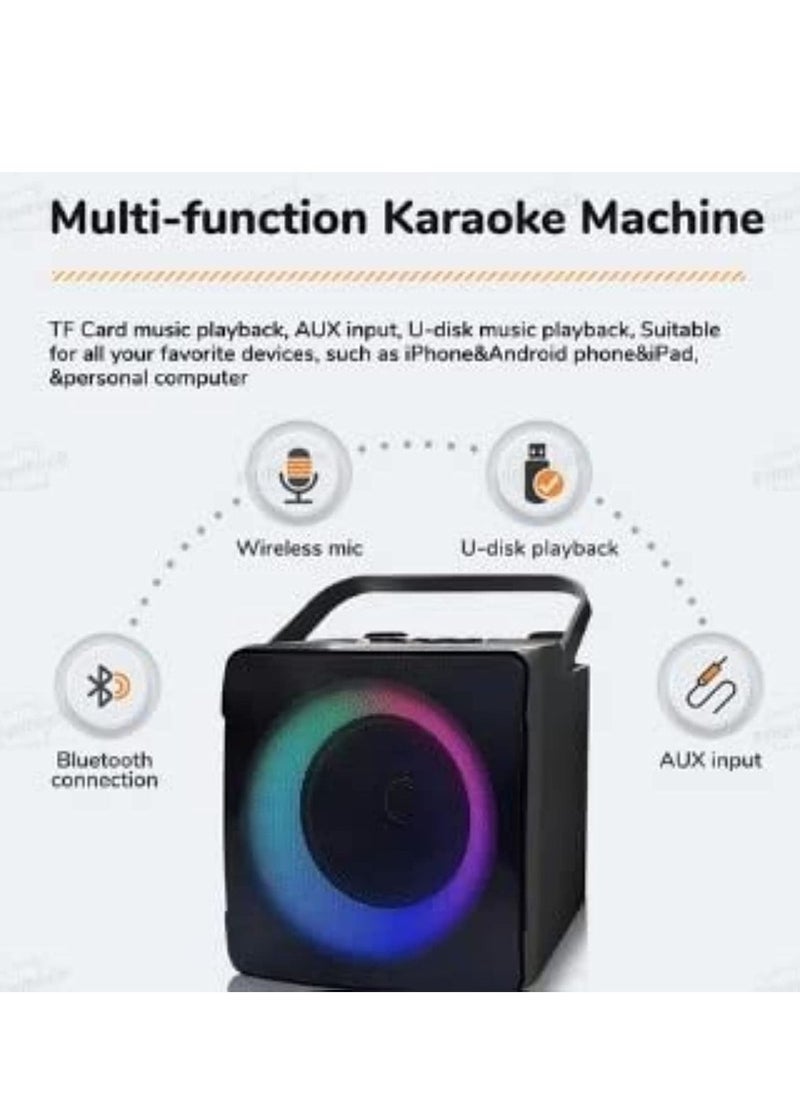 2023 New SDRD Wireless Bluetooth Speaker With 2 Microphones Portable Karaoke Machine
