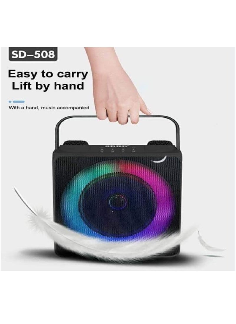 2023 New SDRD Wireless Bluetooth Speaker With 2 Microphones Portable Karaoke Machine