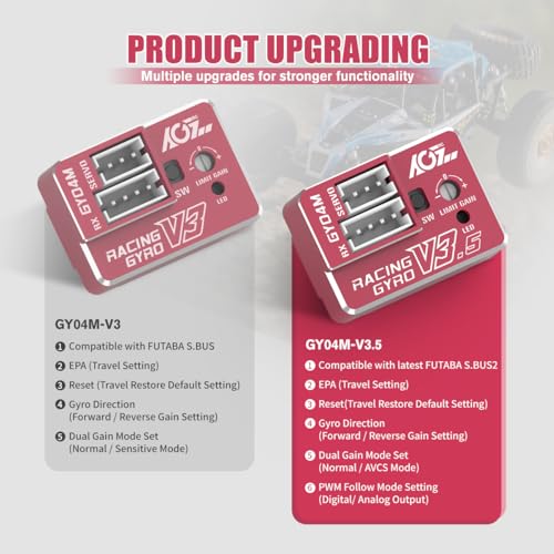 AGFRC Upgraded Mini Z RC Gyros Mini Gyros for Drifting MiniZ CarFull Aluminum 4Gram Precision Red RC Gyro Set for Competition Grade RC Drifting GY04M V35 - Image 5