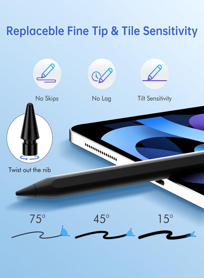 Uogic Stylus Pen for iPad - with Fast Charging, Palm Rejection, Magnetic, Rechargeable Stylus Pencil for iPad 6th/7th/8th/9th/10th, mini 5th/6th, Air M2/3th/4th/5th, Pro M4/11/12.9" - Image 4