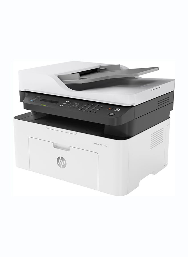 HP Laser MFP 137fnw Printer - Print, Copy, Scan, Fax - Black and white, Printer for Small Medium Business [4ZB84A] White/Grey - Image 1