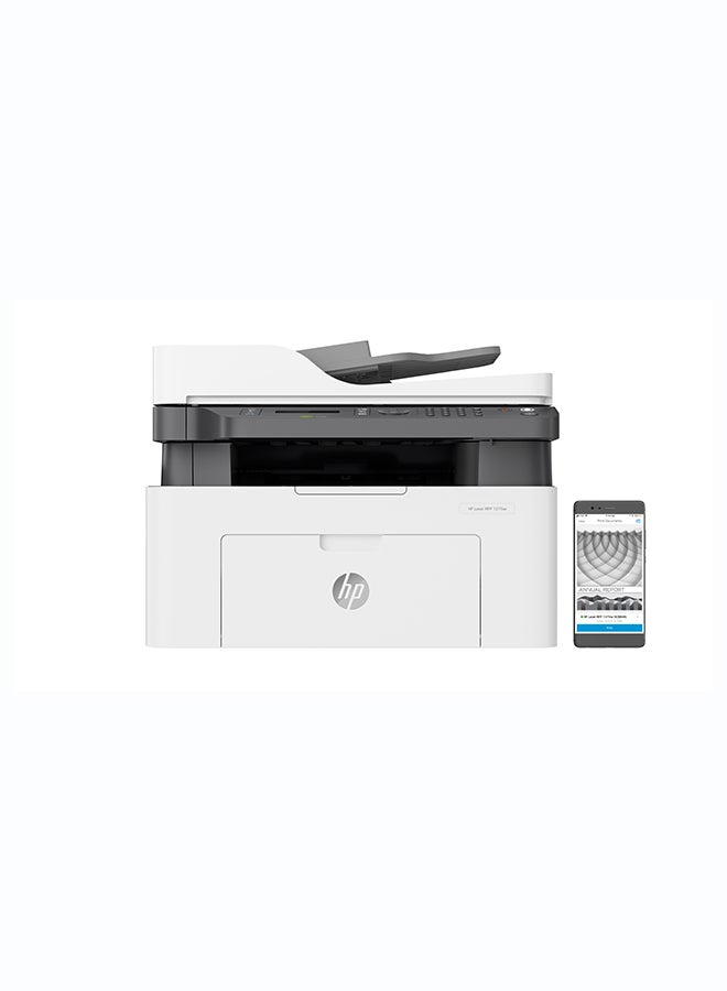 HP Laser MFP 137fnw Printer - Print, Copy, Scan, Fax - Black and white, Printer for Small Medium Business [4ZB84A] White/Grey - Image 5