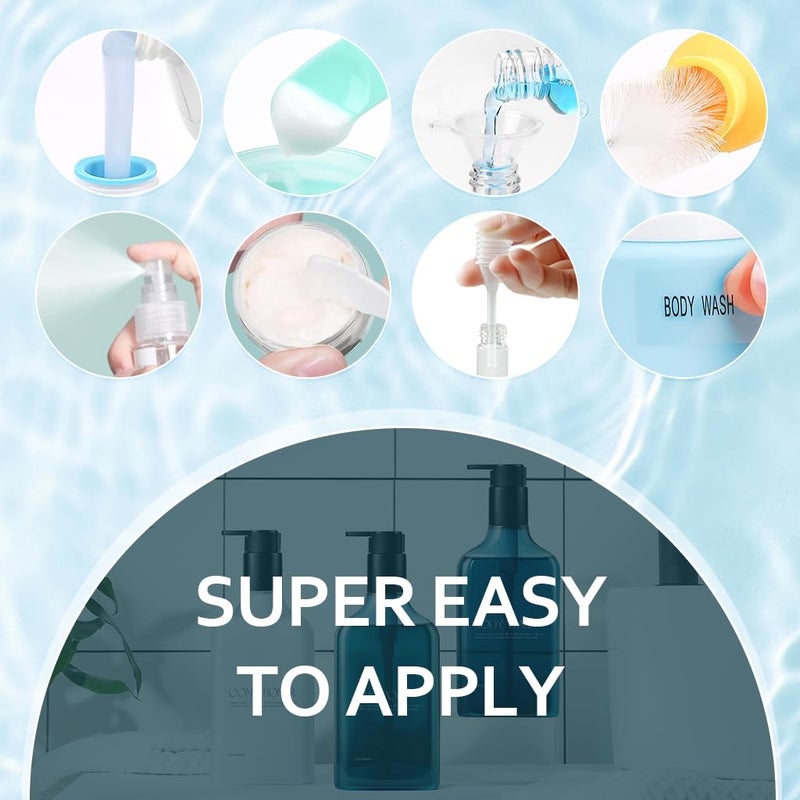 M'AYCREATE MAYCREATE® Silicone Travel Bottles Set of 16pcs, Refiil Travel Bottle Kit for Toiletries, Leak Proof Soft Squeeze Toiletry Bottle Containers for Shampoo Lotion Body Wash - Image 3