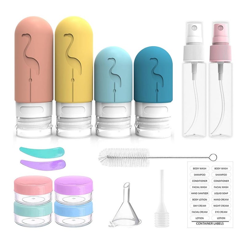 M'AYCREATE MAYCREATE® Silicone Travel Bottles Set of 16pcs, Refiil Travel Bottle Kit for Toiletries, Leak Proof Soft Squeeze Toiletry Bottle Containers for Shampoo Lotion Body Wash - Image 1