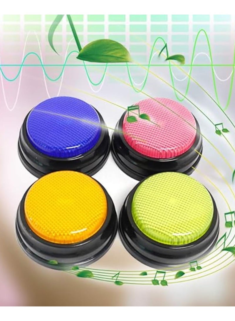 Interactive Recordable Talking Button with LED Function , Learning Resources Answer Buzzers , Parent-Child Toy , Language Education Tool , Perfect Phonograph , ABS Plastic , Blue Pink Green Orange  - Image 1