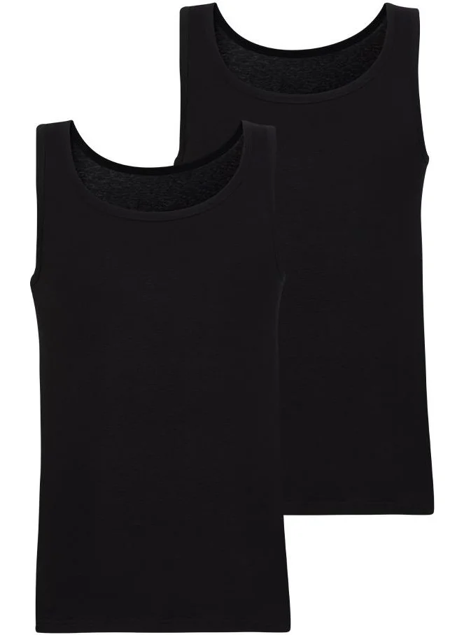 Blackspade Tender Cotton 2-Pack Black Undershirt 9678