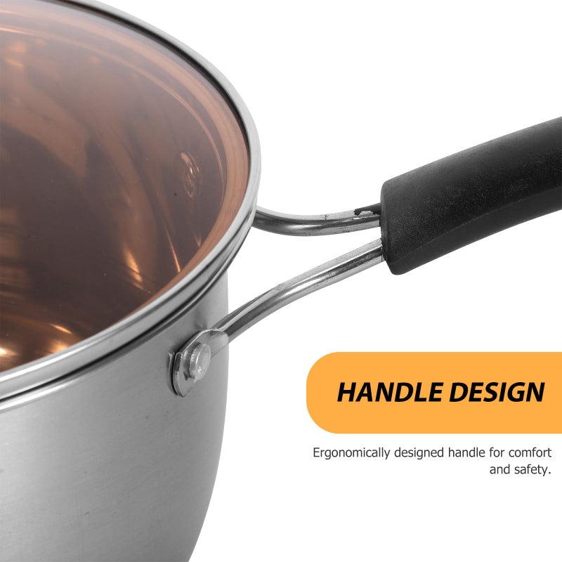 18cm Stainless Steel Saucepan with Lid and Steamer Insert Multi Use Soup Pot - Image 4