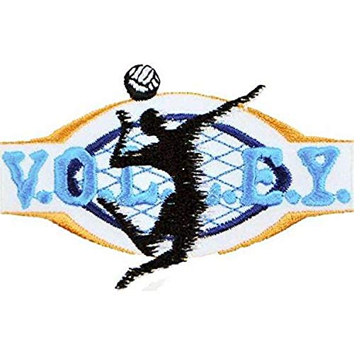 Expo International Volleyball Sport Embroidered Iron-on Applique Trim Embellishment, Multi-Color - Image 1