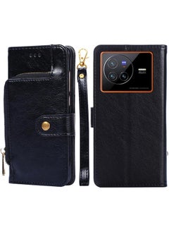 For vivo X80 China Zipper Bag Leather Phone Case(Black)