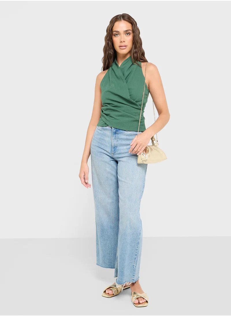 Ginger Halter Neck Wrap Top