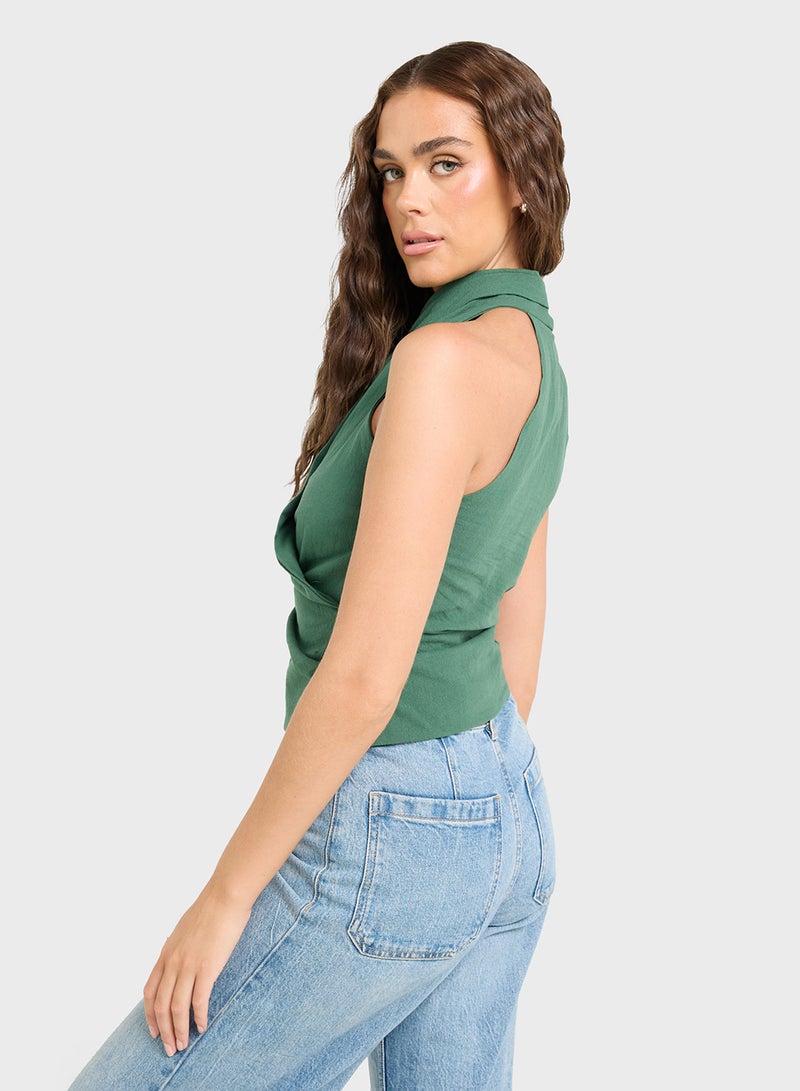 Ginger Halter Neck Wrap Top  - Image 2