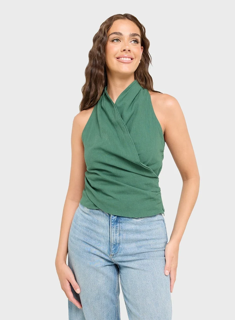 Ginger Halter Neck Wrap Top