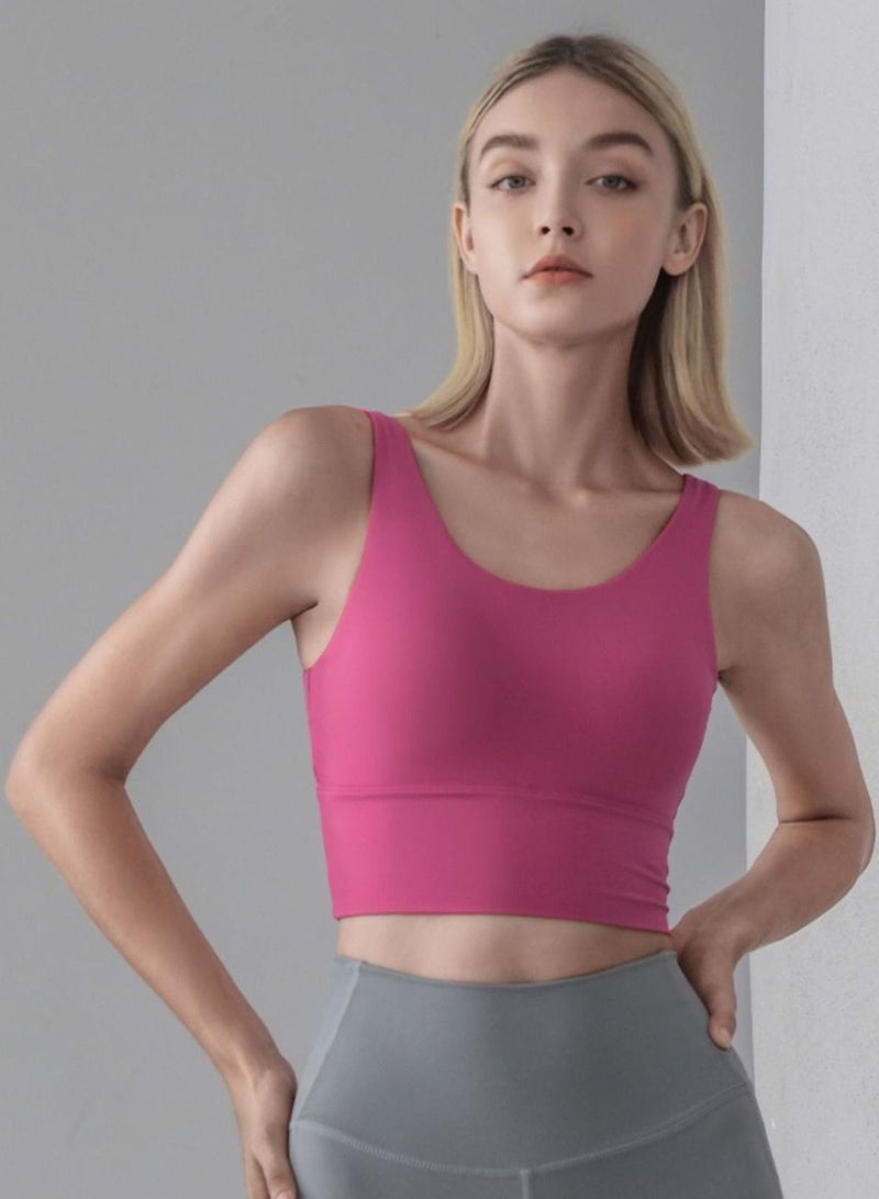 NIBEMINENT Women's Yoga Fitness Bra  Adjustable Sports Vest Back Cutout No Steel Ring  High Elasticity Vest Style Sports Bra - Image 5