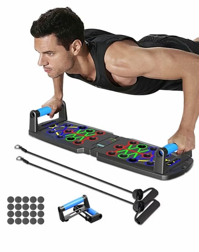 Multi Functional Push Up Board System with Color Coded Positions, Portable Home Workout Equipment for Chest Muscle Training, Pushup Stands for Strength Training, Fat Burning Fitness Exercise Board