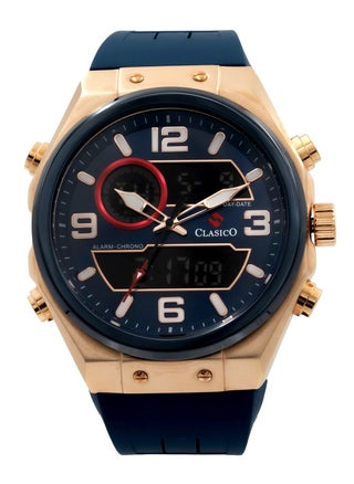 DuoFlex Analog + Digital Watch – Blue & Gold Edition with Premium Silicon Strap – Elite Y121 Calibre Movement – Waterproof Design - pzsku/Z4D640ED9DBBB1EDCFC89Z/45/1747561124/15b45664-b462-4bc9-a1bb-bb122243dd34