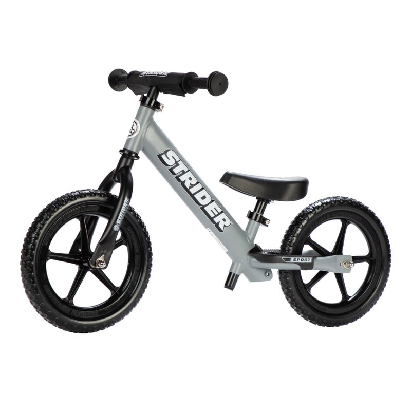 Strider 12 Sport Bike Matte Gray No Pedal Balance Bicycle for Kids 1 to 4 Years Includes Safety Pad Padded Seat Mini Grips FlatFree Tires ToolFree Assembly Adjustments - Image 2