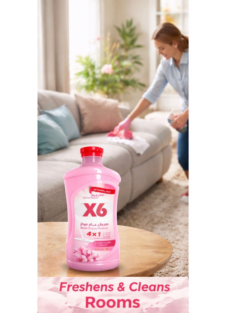 معطر ومنظف أرضيات مركز متعدد الأغراض X6 - برائحة زهر الندى - فعالية 4 في 1 للتنظيف العميق والتعقيم ورائحة تدوم طويلاً - Image 4