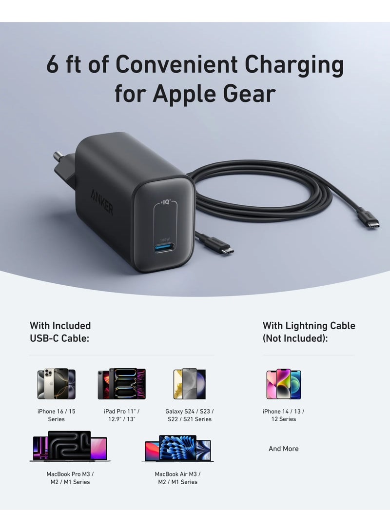 أنكر Anker Nano 100W USB-C Charger with Cable for MacBook & iPhone - Image 2