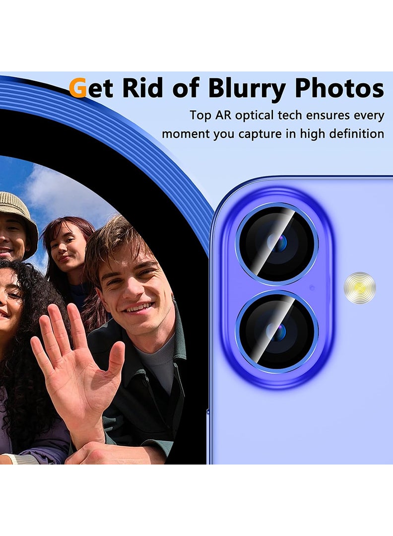 Theodor Camera Lens Protectors for iPhone 16/16 Plus Armorite Individual Lens Protectors, Scratch-Resistant Ultra-thin Tempered Glass with Aluminum Edging, (Ultramarine) - Image 5