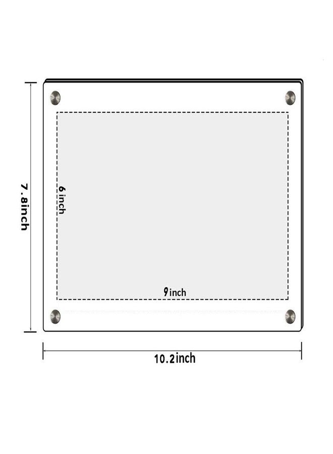 HESIN 2 Pack Acrylic Picture Frame 6" x9" Desktop Tabletop Photo Frame Wall Mounted Certificate Sign Holder Artwork Print Display Stand Fit Canvas size for A5,6" x8” or 6"x9" Frame Inside - Image 4