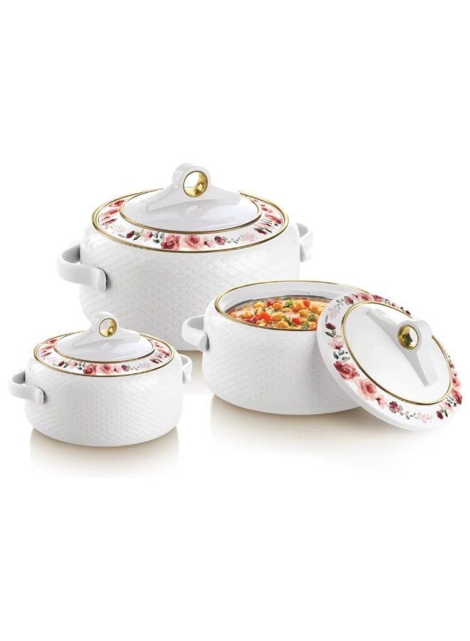 NAYASA وعاء طهي ساخن معزول من الكورال مع مقابض مريحة أبيض 3500 مل - Image 3