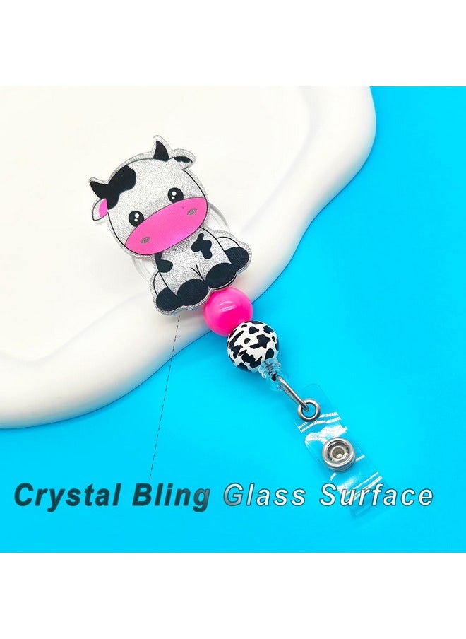 Sopopal - Badge Holder Retractable Clip Cute Cow Badge Reel Holder Retractable Clip Cute Funny Cow Id Clip Badge Reels Retractable For Nurses Medical Assistant Hospital Women Badge Accessories - Image 1