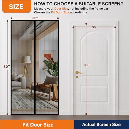 Mdavo Magnetic Screen Door, Keep Bugs Out, Pet & Kid Friendly，Works with Front Doors, Sliding Doors,Fit Door Size 30 x 80 Inches - Image 3